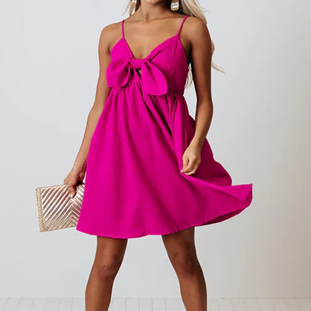 Babydoll Dress In Fuchsia